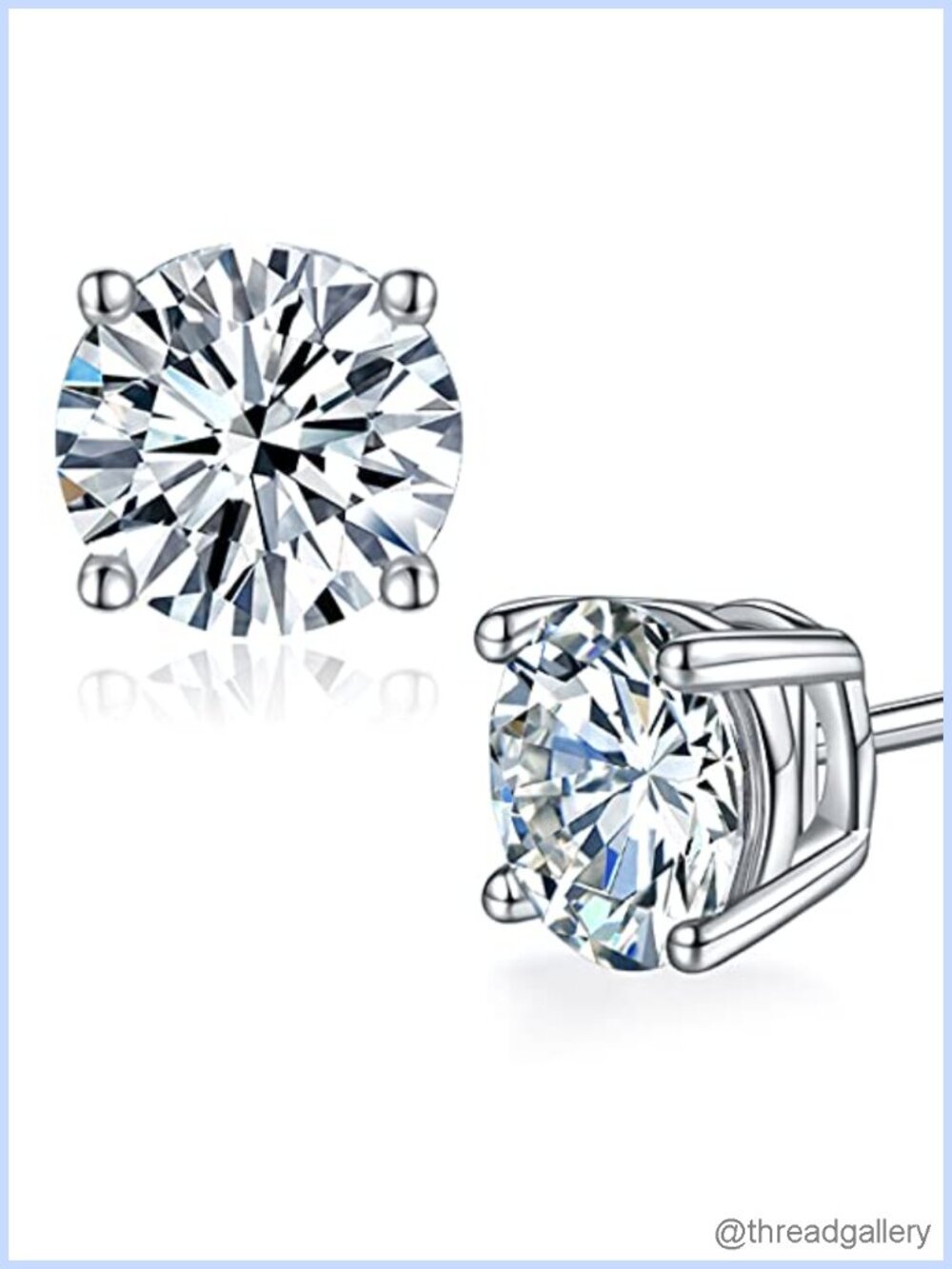 Moissanite Stud Earrings Sterling Silver 925 Engagement Gift